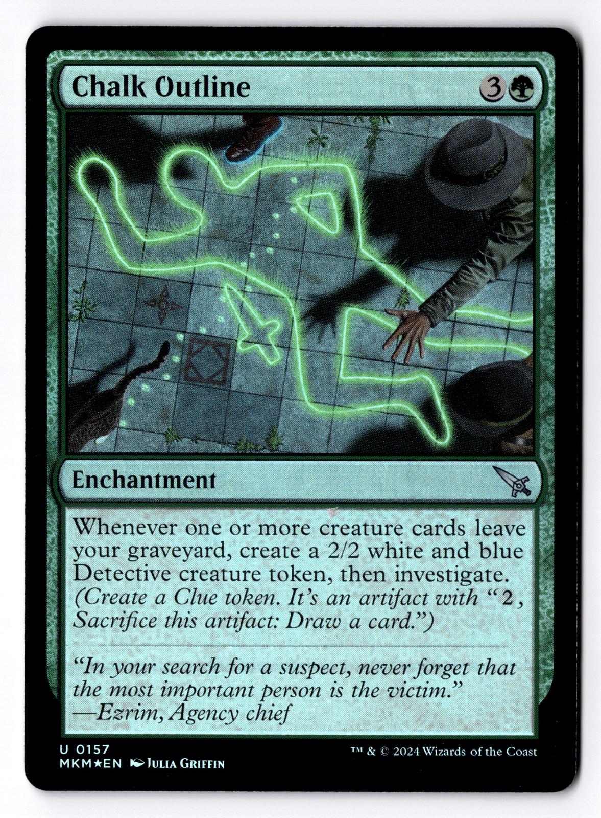 Chalk Outline 157 Uncommon Murders at Karlov Manor Magic: The Gathering Foil LP