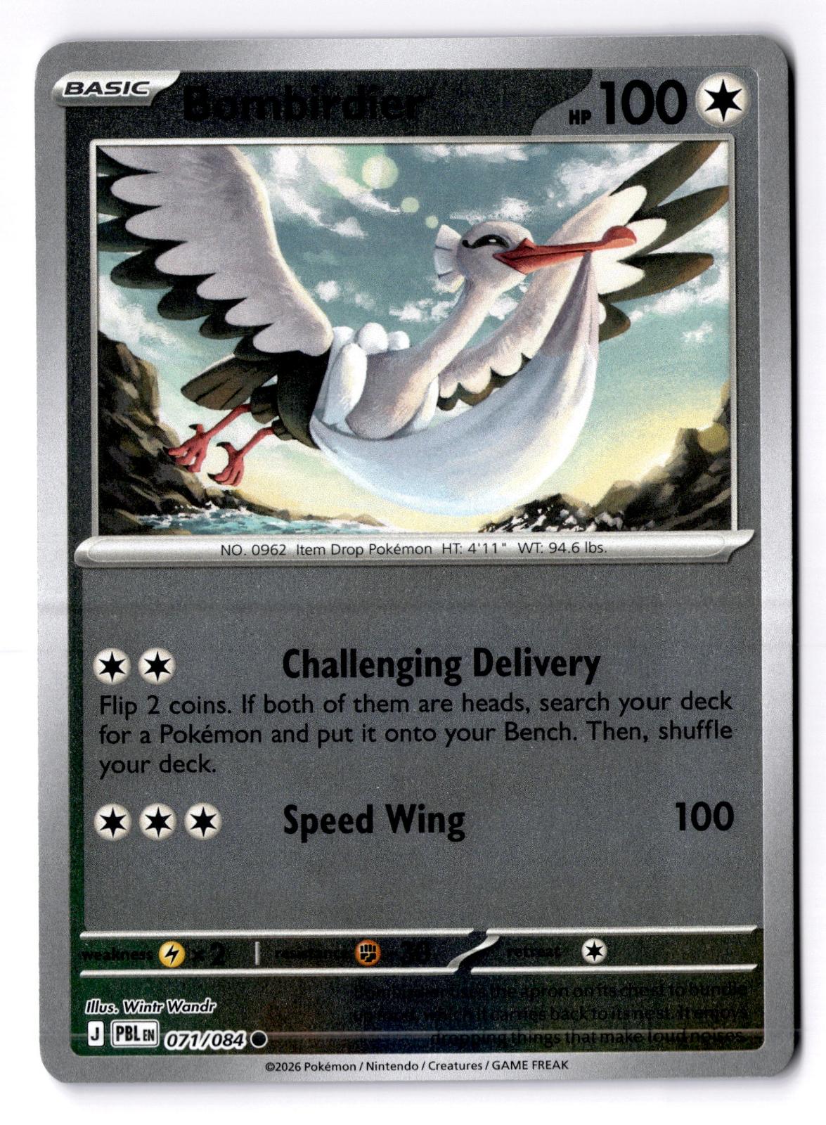 Bombirdier 071/084 Common Pitch Black Pokemon Reverse Holo Lightly Played