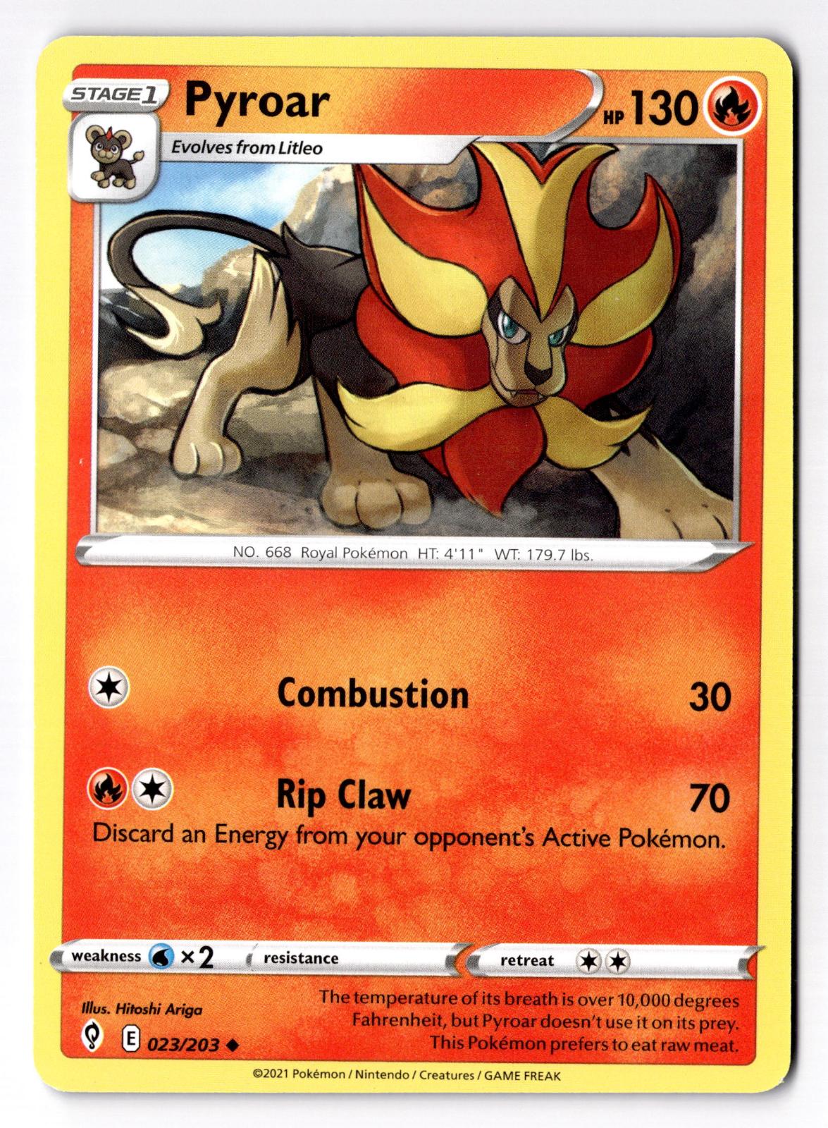 Pyroar 023/203 Uncommon Evolving Skies Pokemon Near Mint