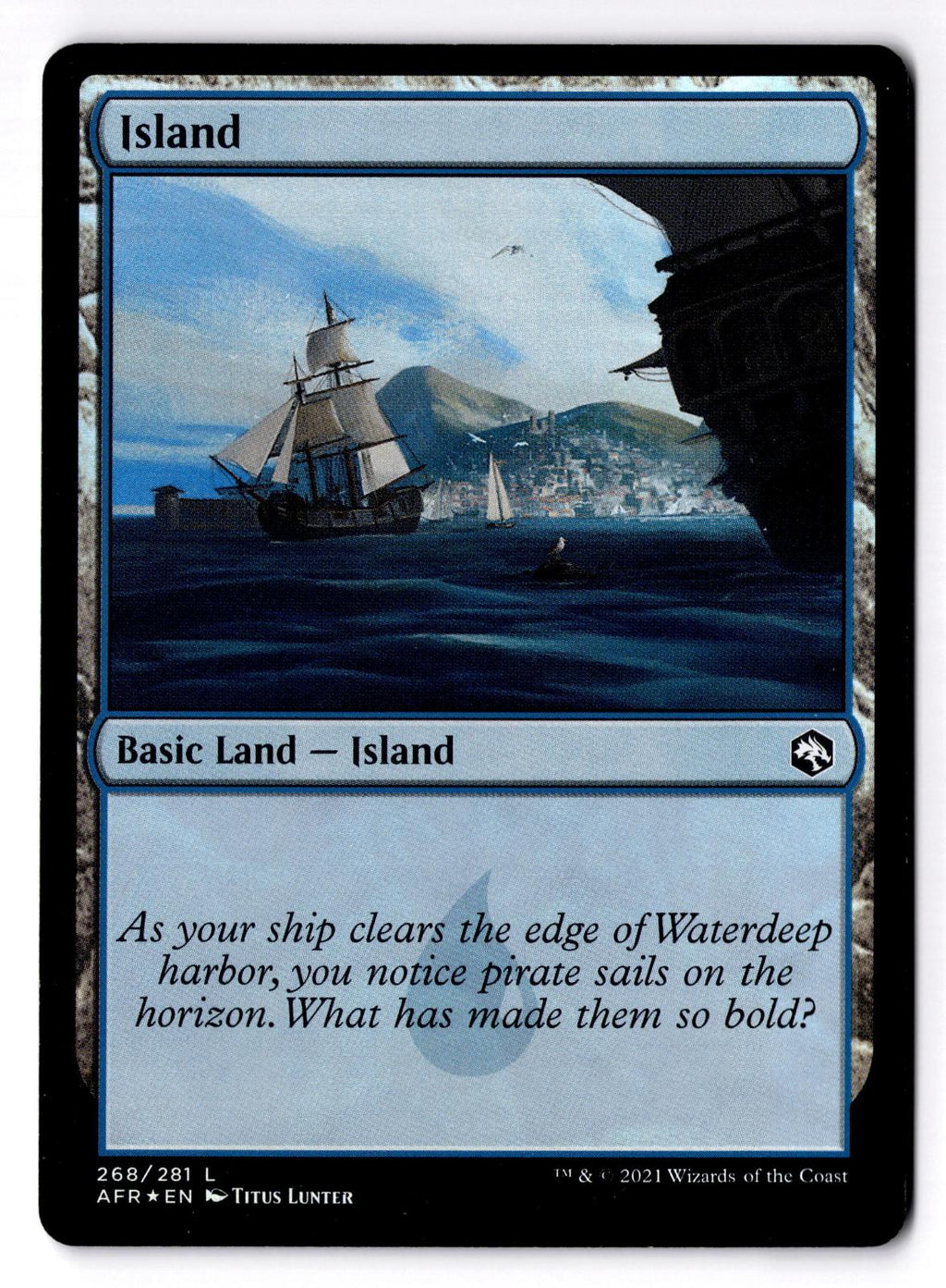Island (268) 268 Adventures in the Forgotten Realms Magic: The Gathering Foil LP