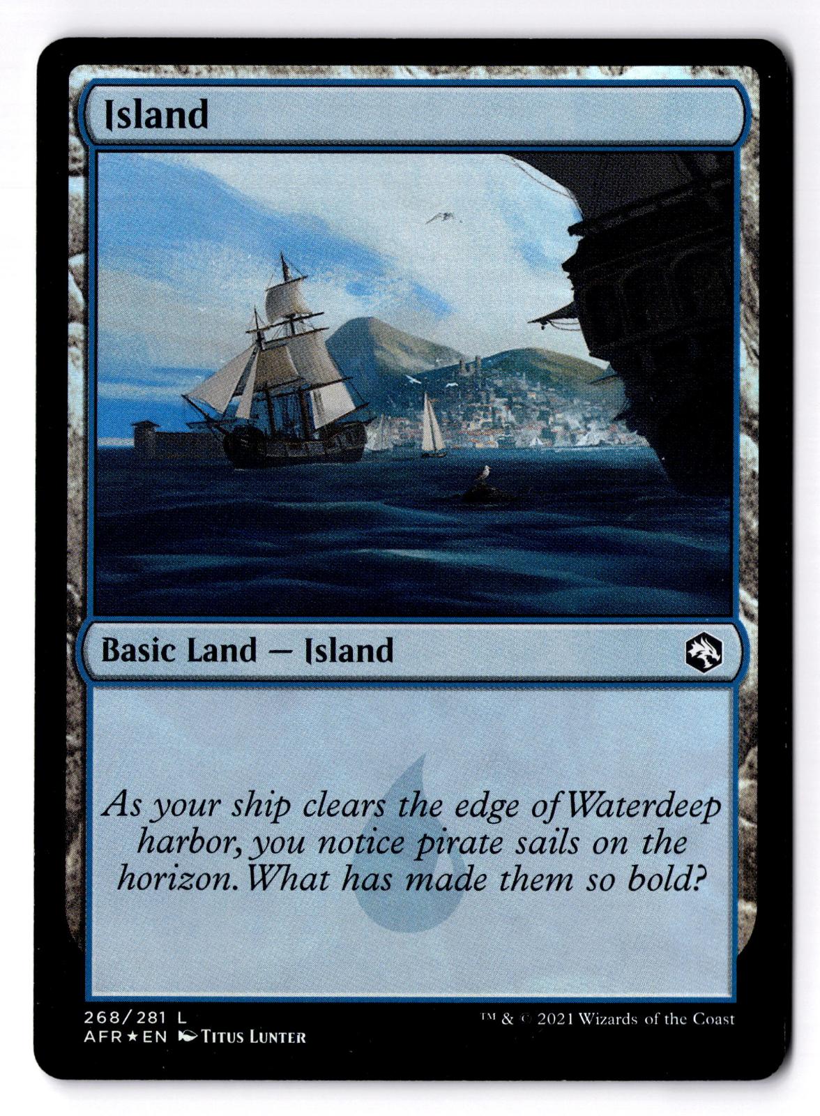 Island (268) 268 Adventures in the Forgotten Realms Magic: The Gathering Foil LP
