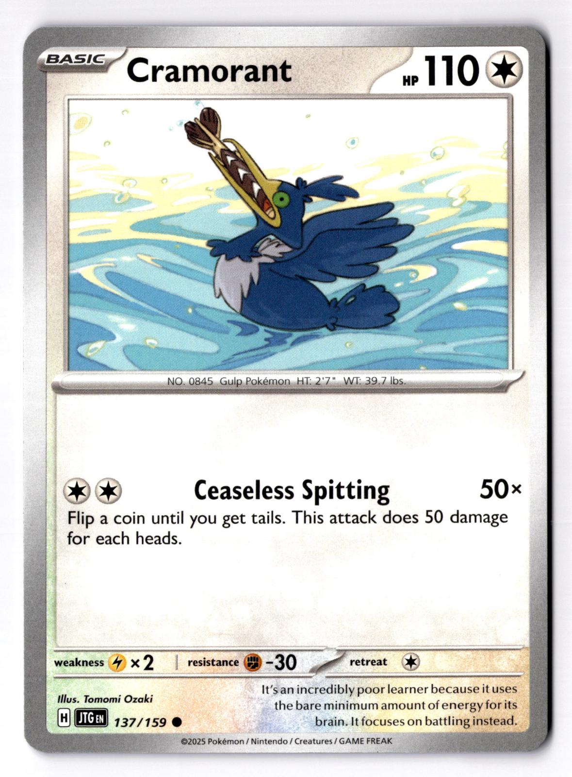 Cramorant 137/159 Common Journey Together Pokemon Near Mint