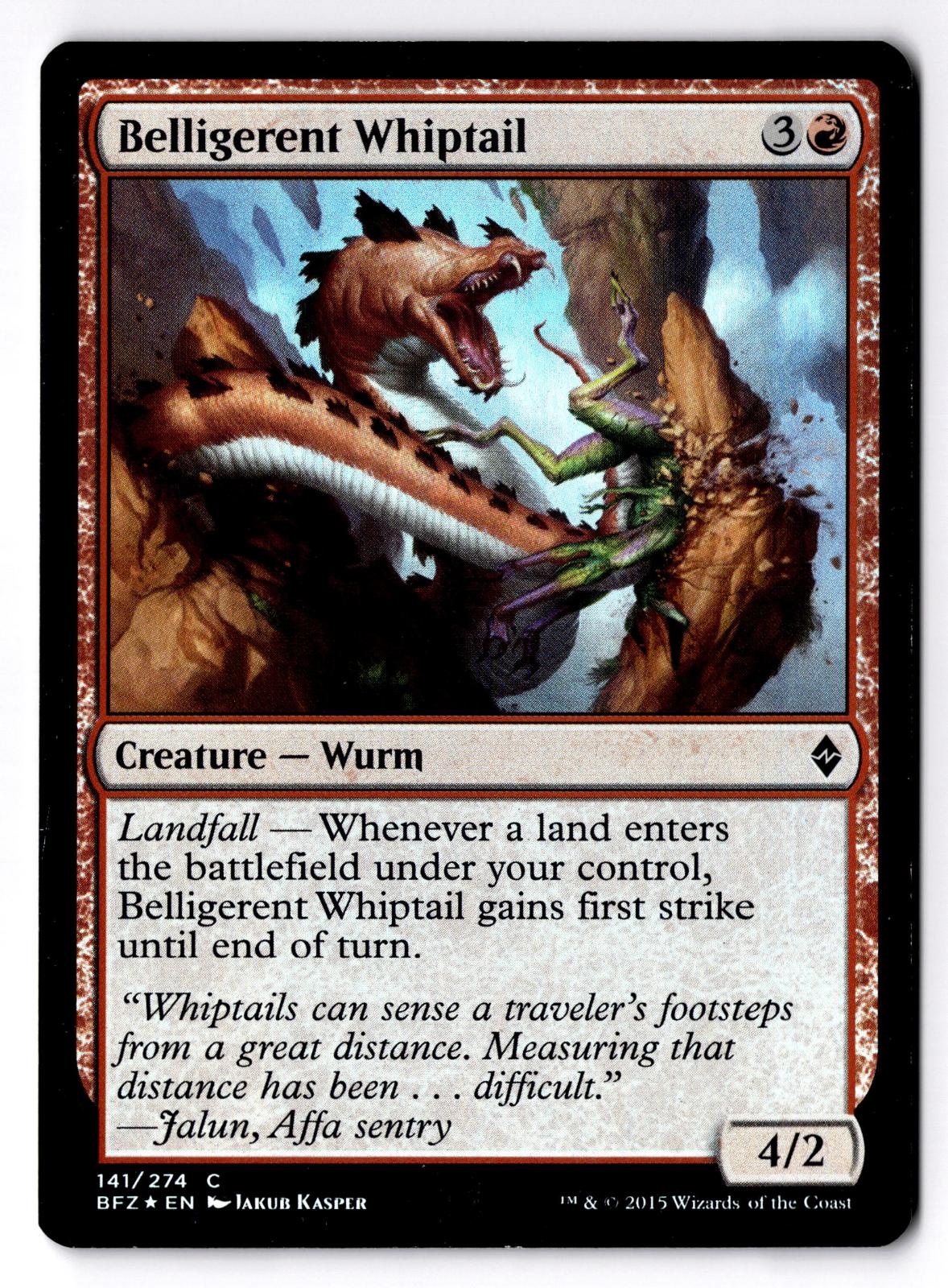 Belligerent Whiptail 141 Common Battle for Zendikar Magic: The Gathering Foil LP