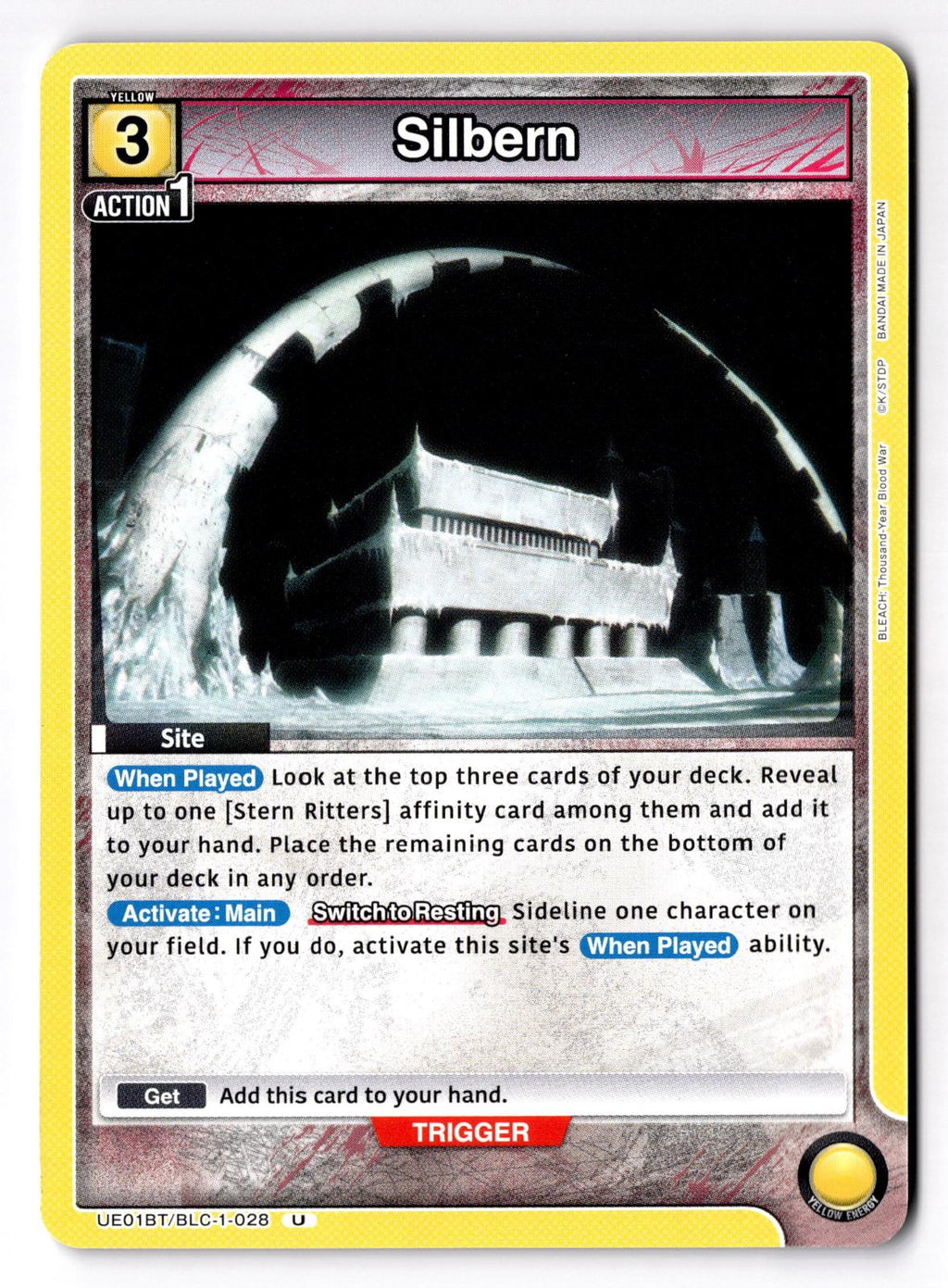 Silbern UE01BT/BLC-1-028 UE01BT: BLEACH: Thousand-Year Blood War Union Arena NM
