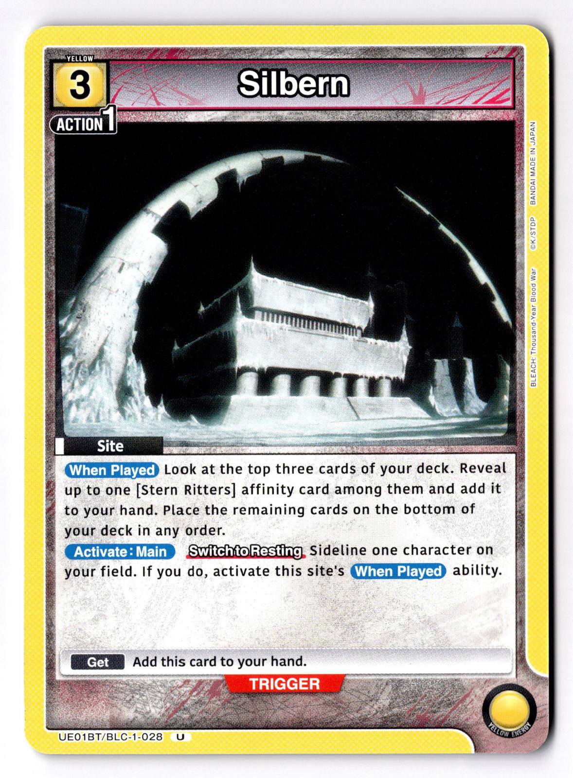 Silbern UE01BT/BLC-1-028 UE01BT: BLEACH: Thousand-Year Blood War Union Arena NM