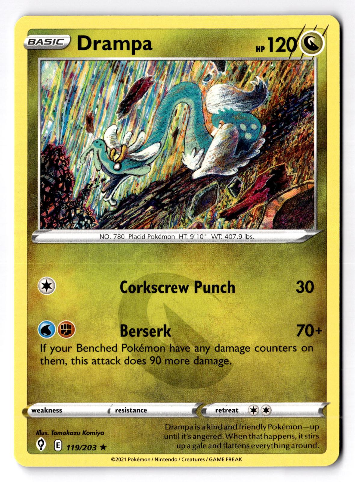 Drampa 119/203 Rare Evolving Skies Pokemon Near Mint