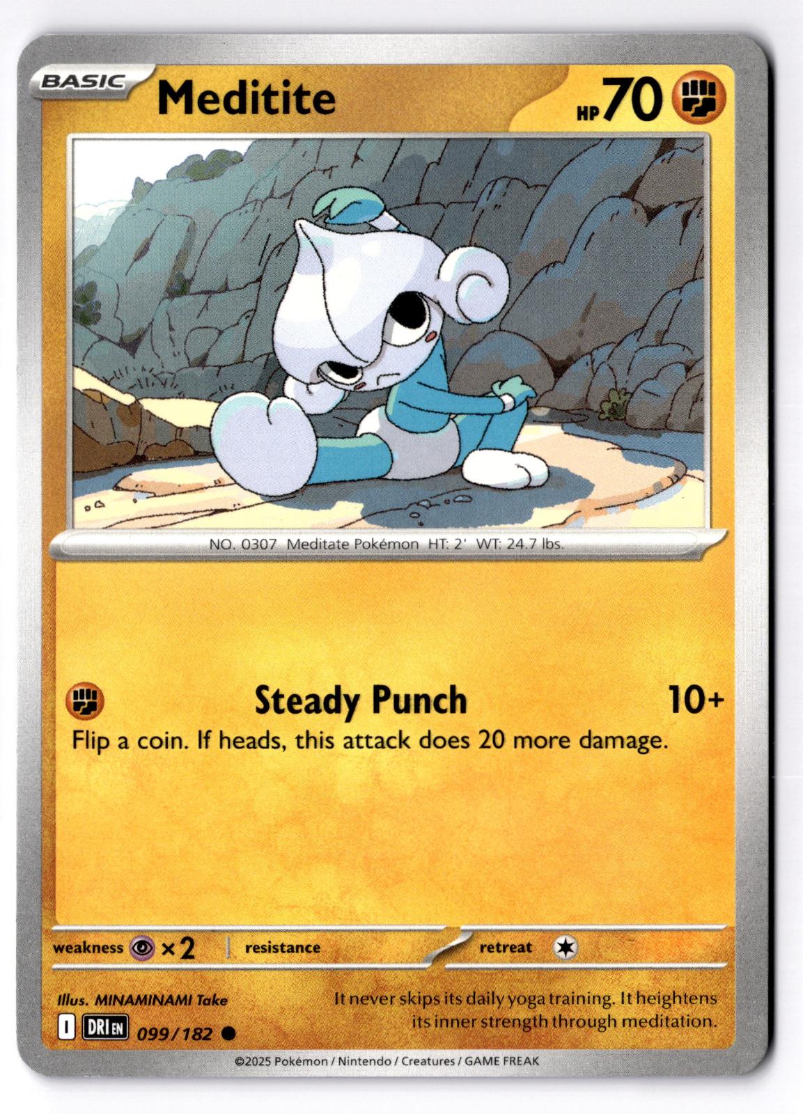 Meditite 099/182 Common Destined Rivals Pokemon Near Mint