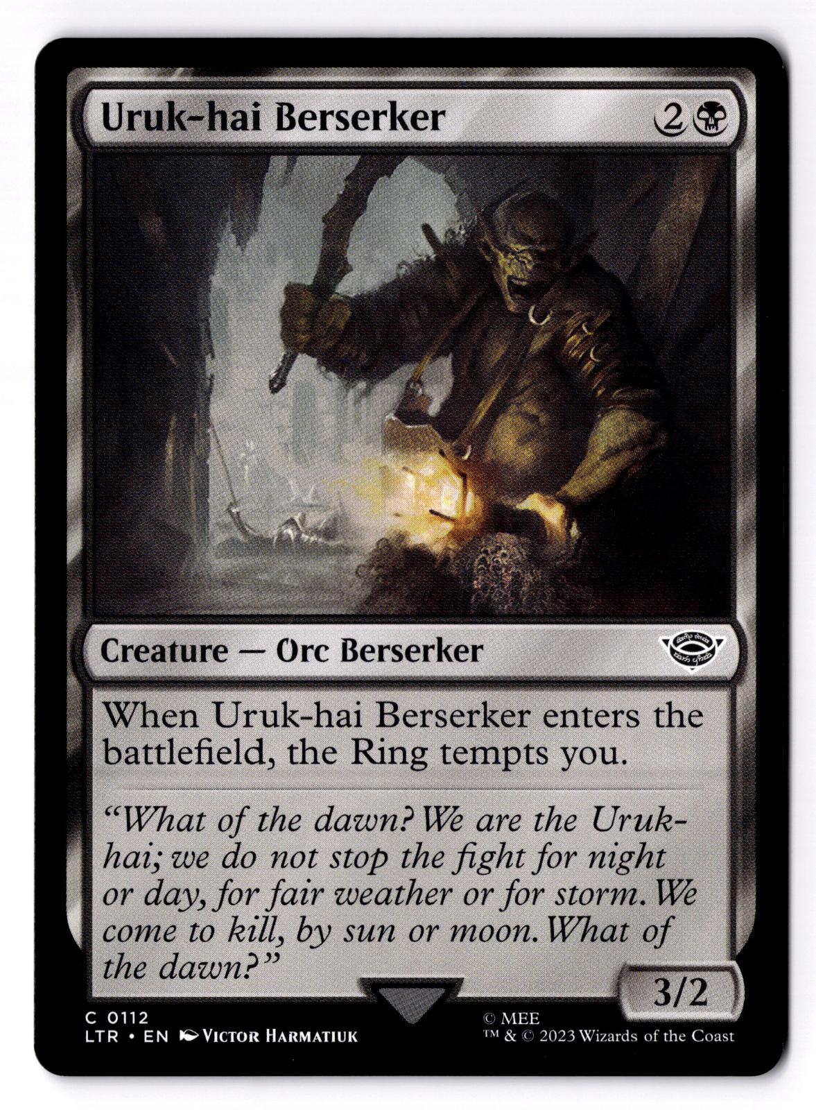 Uruk-hai Berserker 112 The Lord of the Rings Magic: The Gathering LP