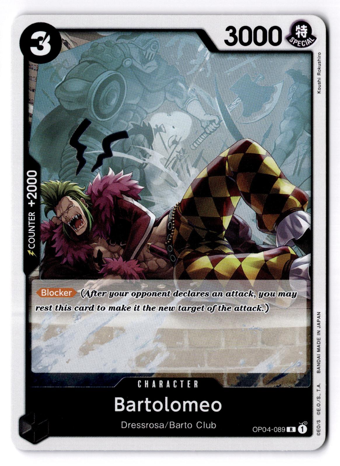 Bartolomeo (Reprint) OP04-089 Rare Premium Booster -The Best- One Piece Foil NM