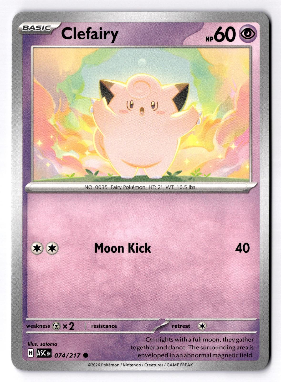 Clefairy 074/217 Common Ascended Heroes Pokemon Near Mint