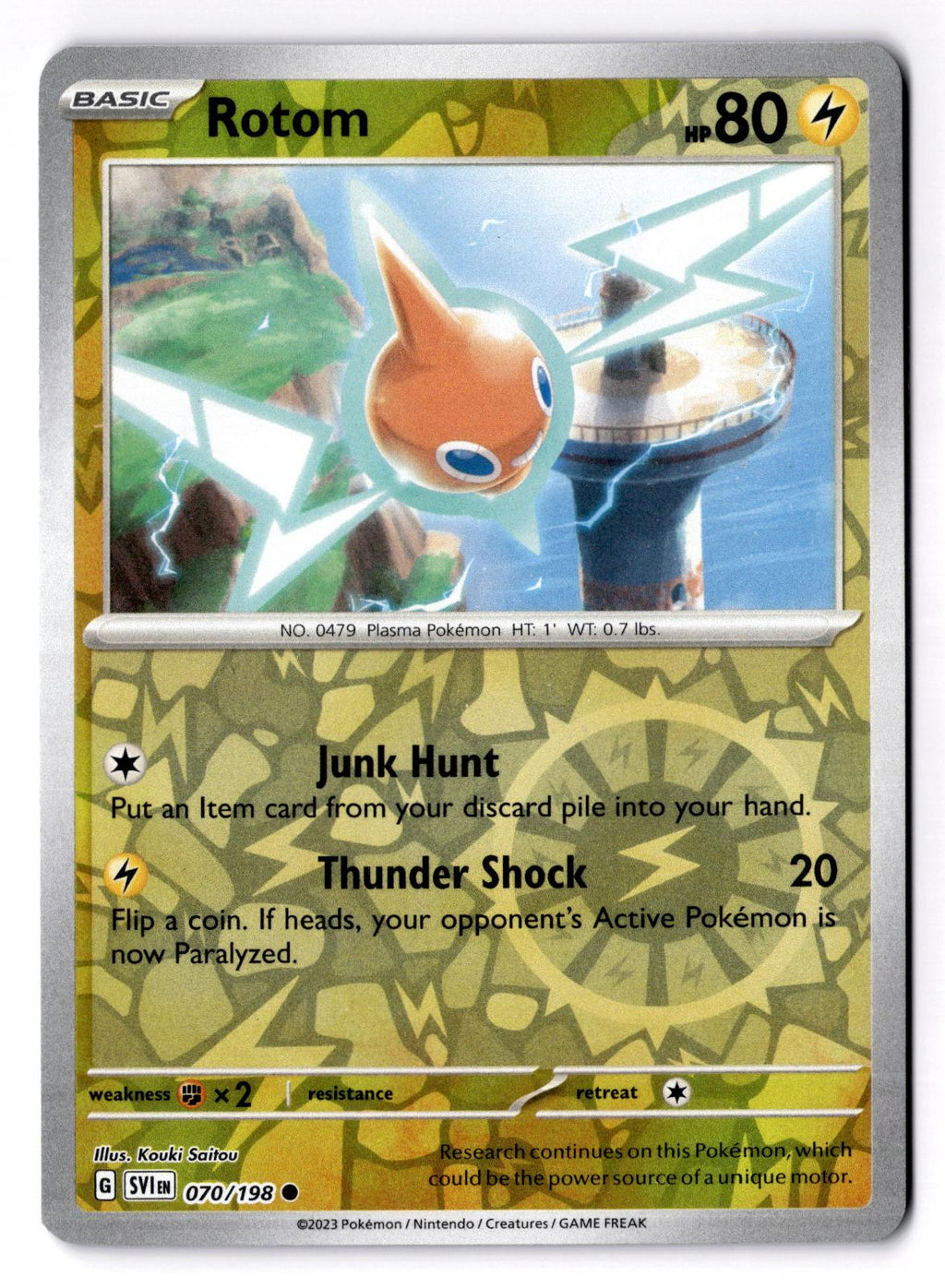 Rotom 070/198 Common Scarlet & Violet Pokemon Reverse Holo Near Mint