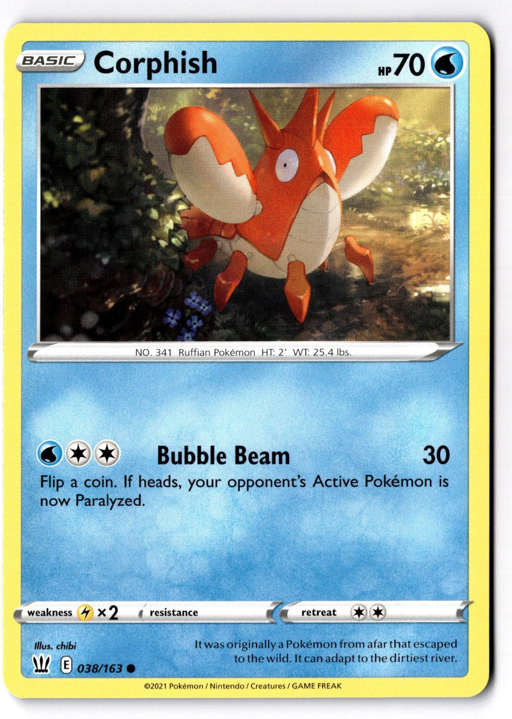 Corphish 038/163 Common Battle Styles Pokemon Lightly Played
