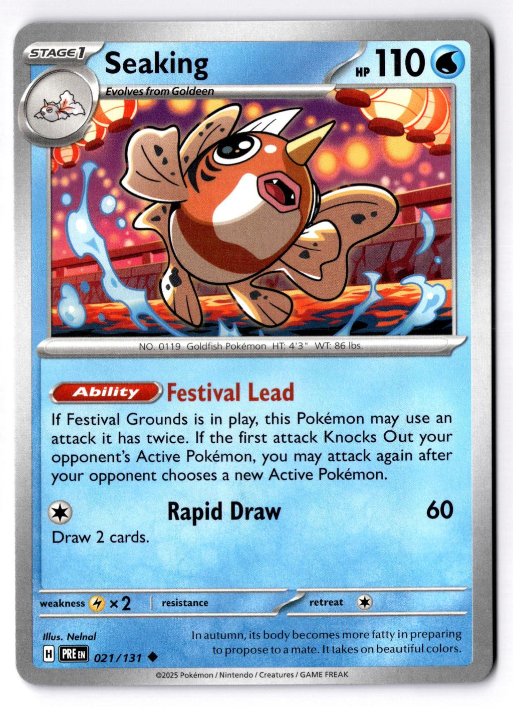Seaking 021/131 Uncommon Prismatic Evolutions Pokemon Near Mint