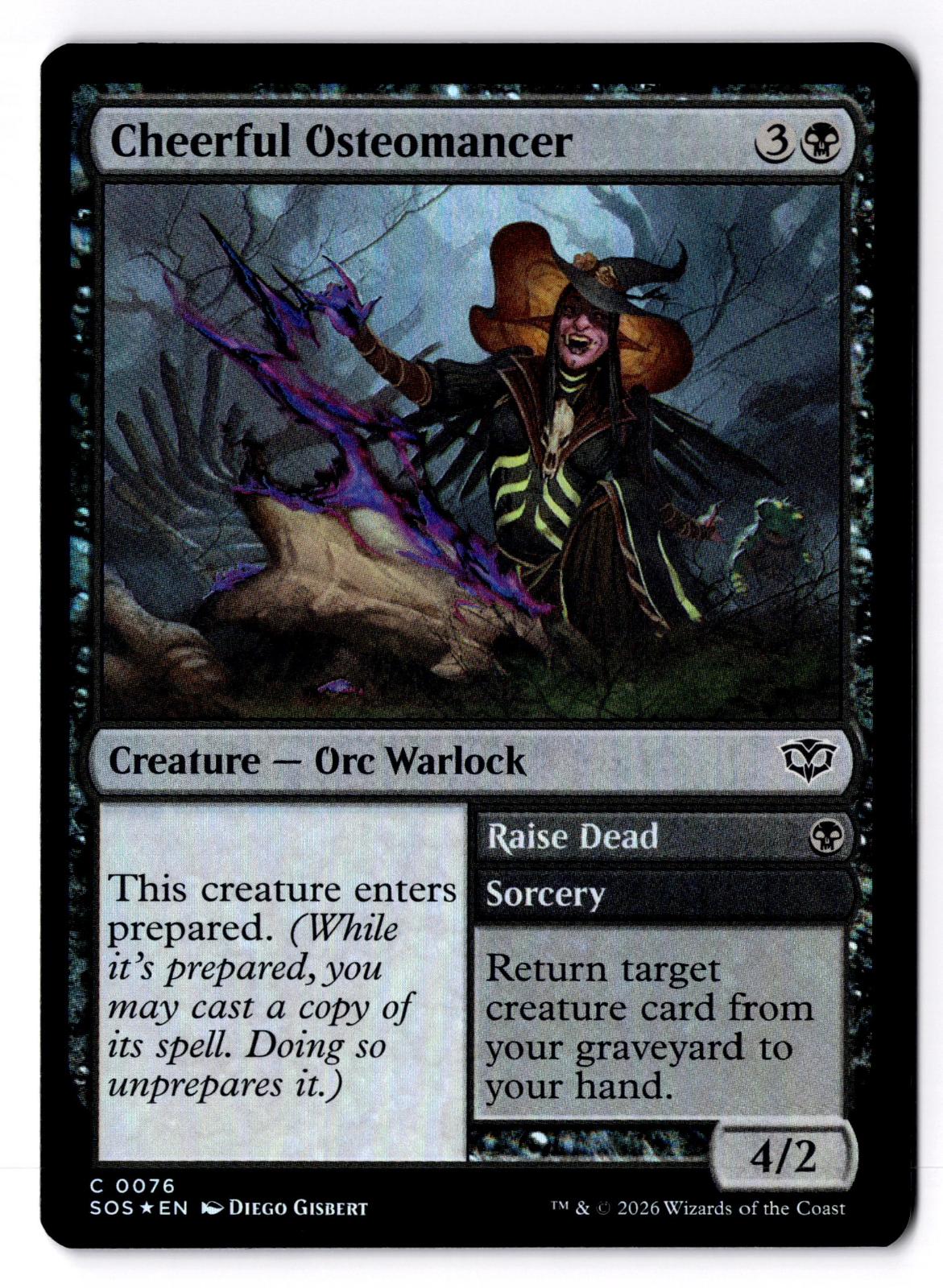 Cheerful Osteomancer 76 Secrets of Strixhaven Magic: The Gathering Foil LP