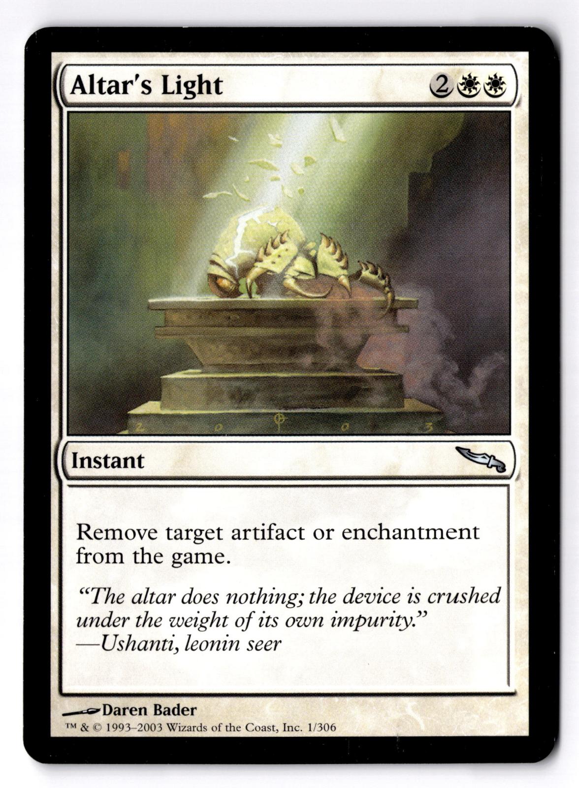 Altar's Light 1 Uncommon Mirrodin Magic: The Gathering Moderately Played
