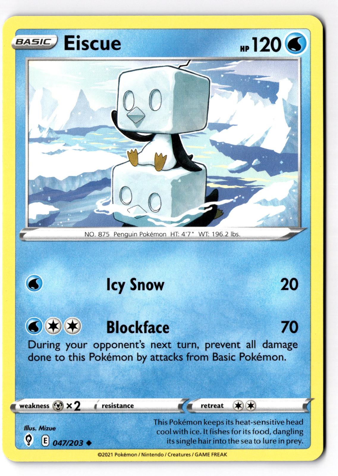 Eiscue 047/203 Uncommon Evolving Skies Pokemon Lightly Played