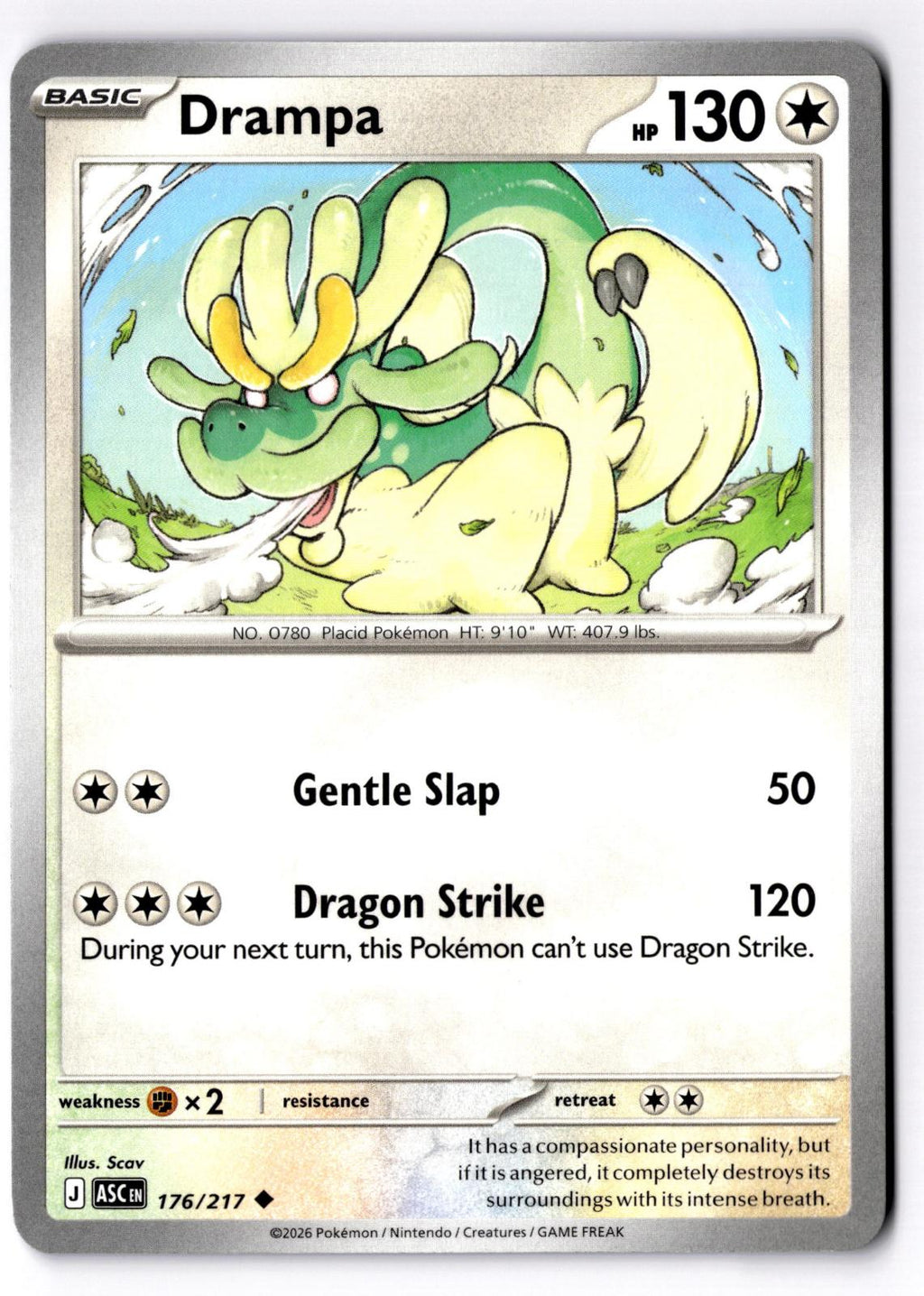 Drampa 176/217 Uncommon Ascended Heroes Pokemon Near Mint