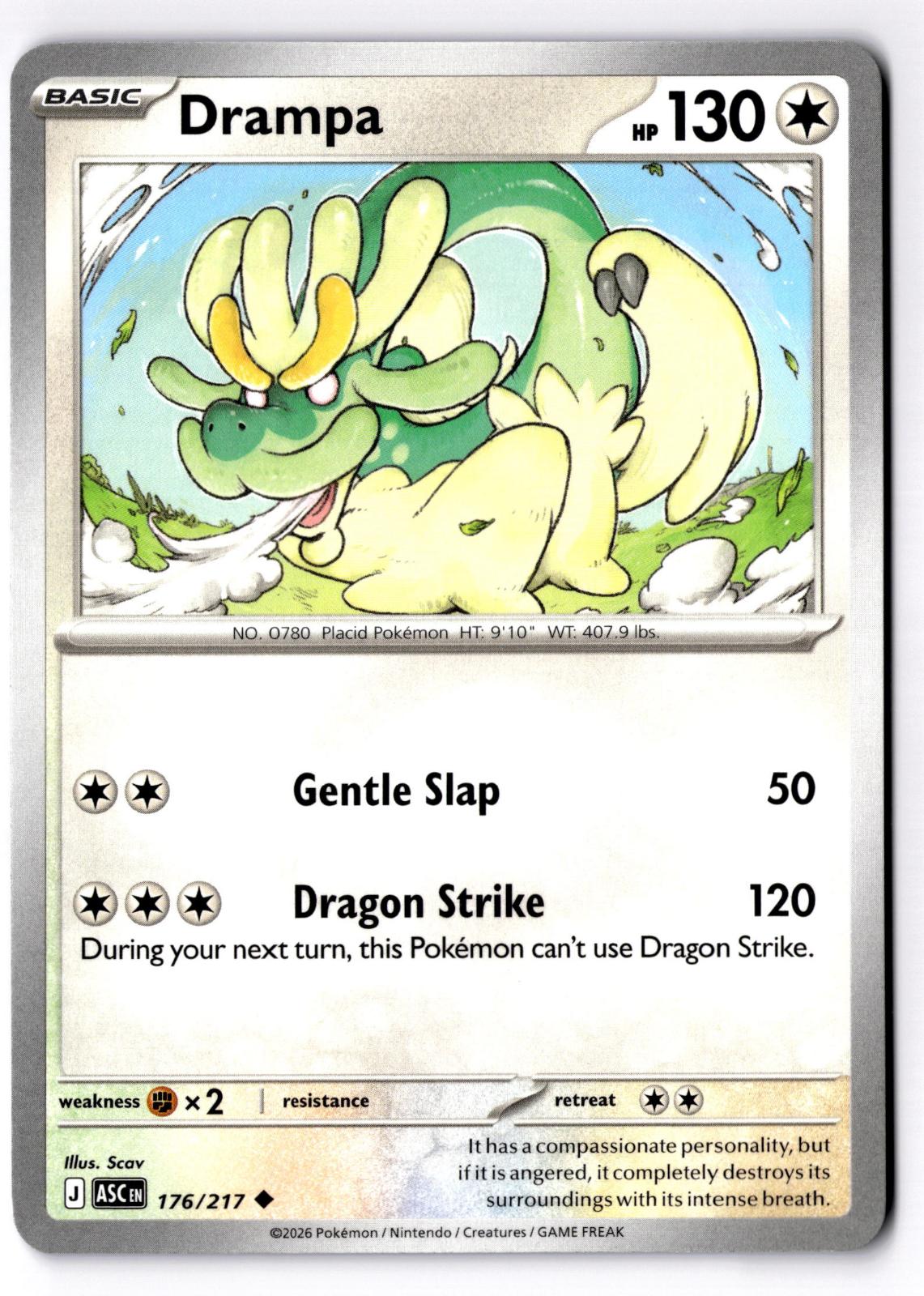 Drampa 176/217 Uncommon Ascended Heroes Pokemon Near Mint
