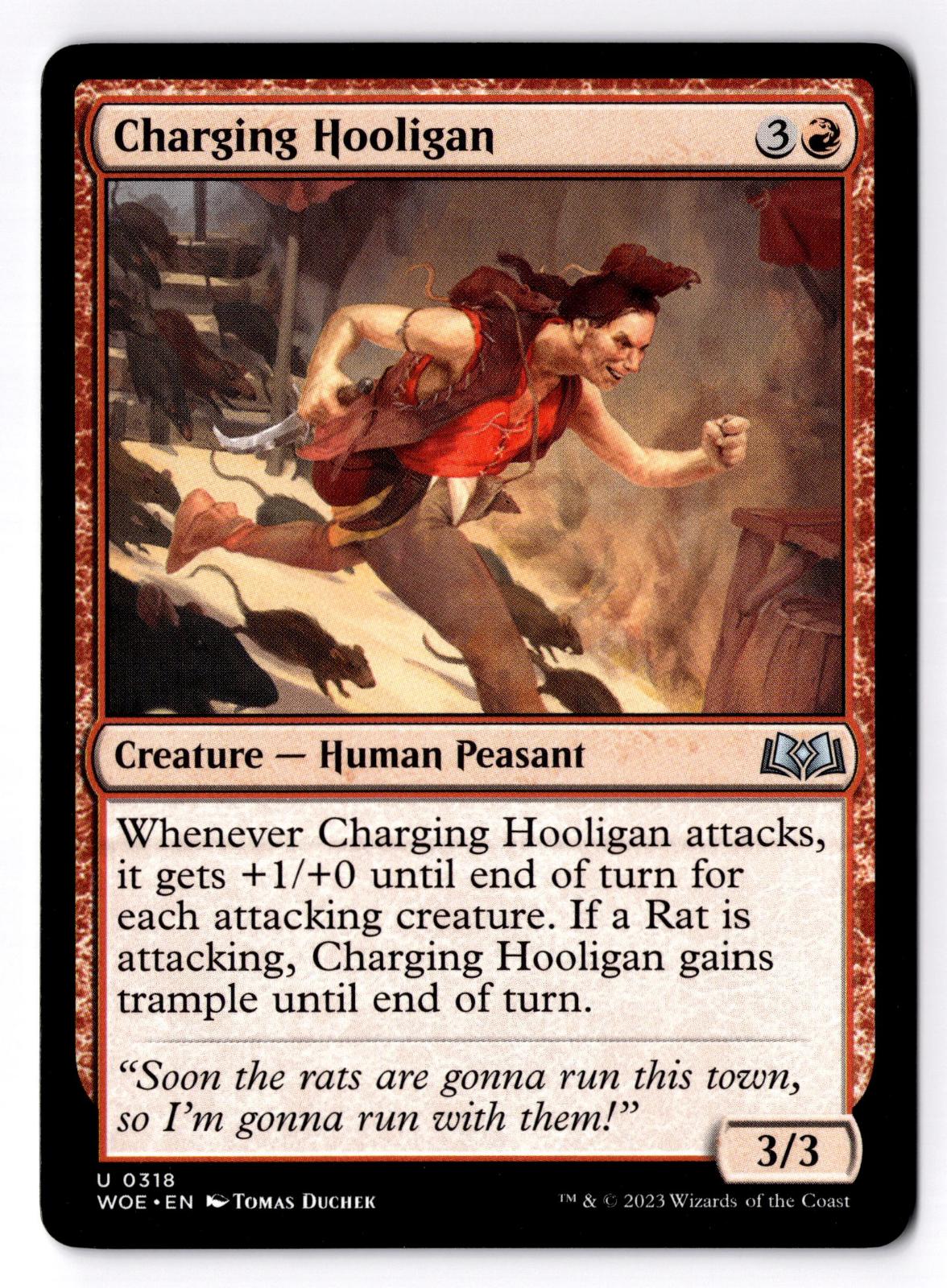 Charging Hooligan 318 Uncommon Wilds of Eldraine Magic: The Gathering LP