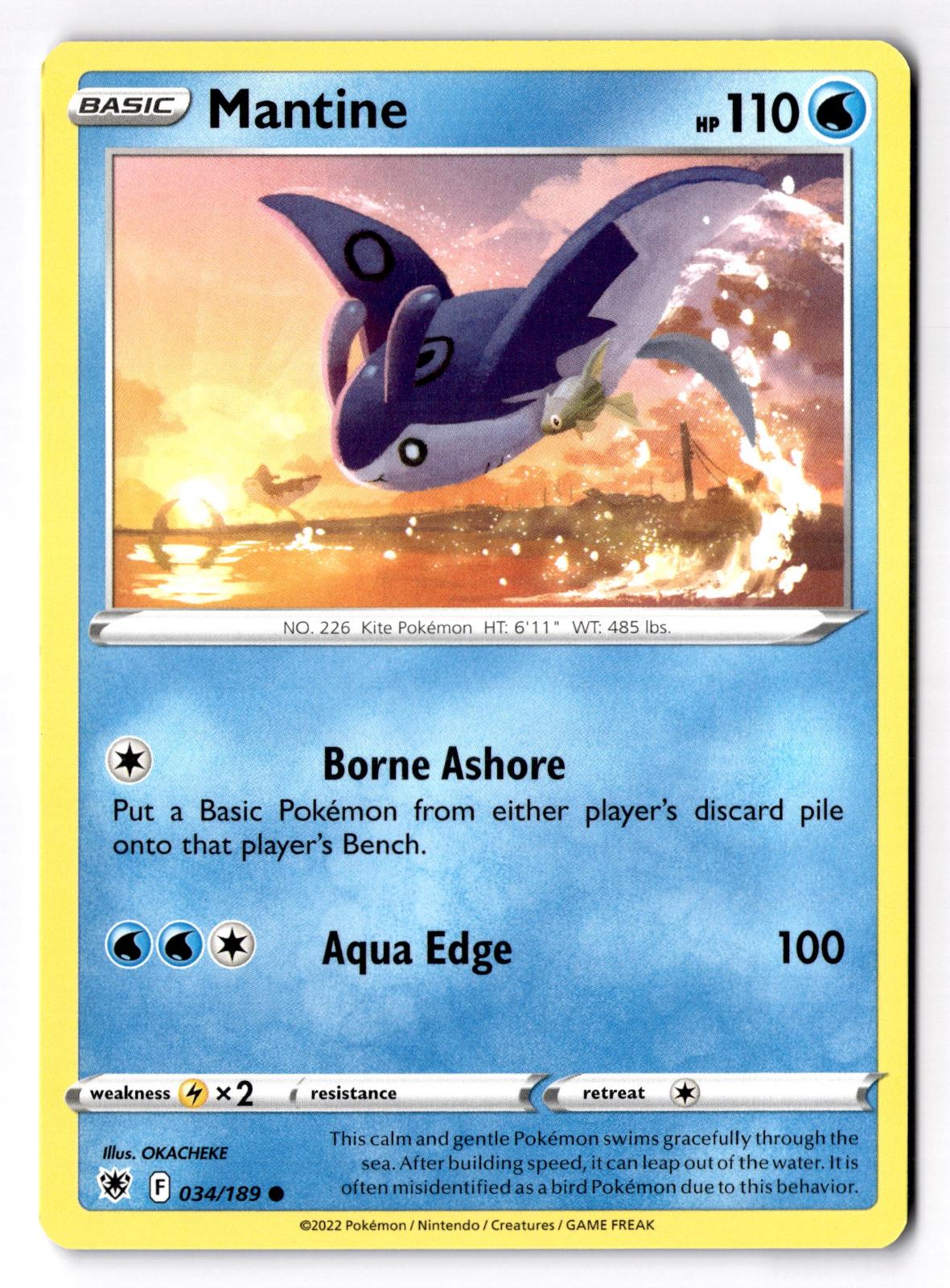 Mantine 034/189 Common Astral Radiance Pokemon Near Mint