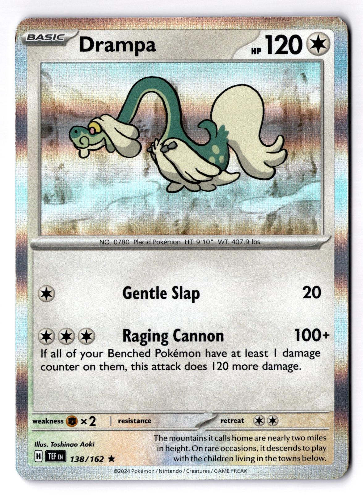 Drampa 138/162 Rare Temporal Forces Pokemon Holo Near Mint