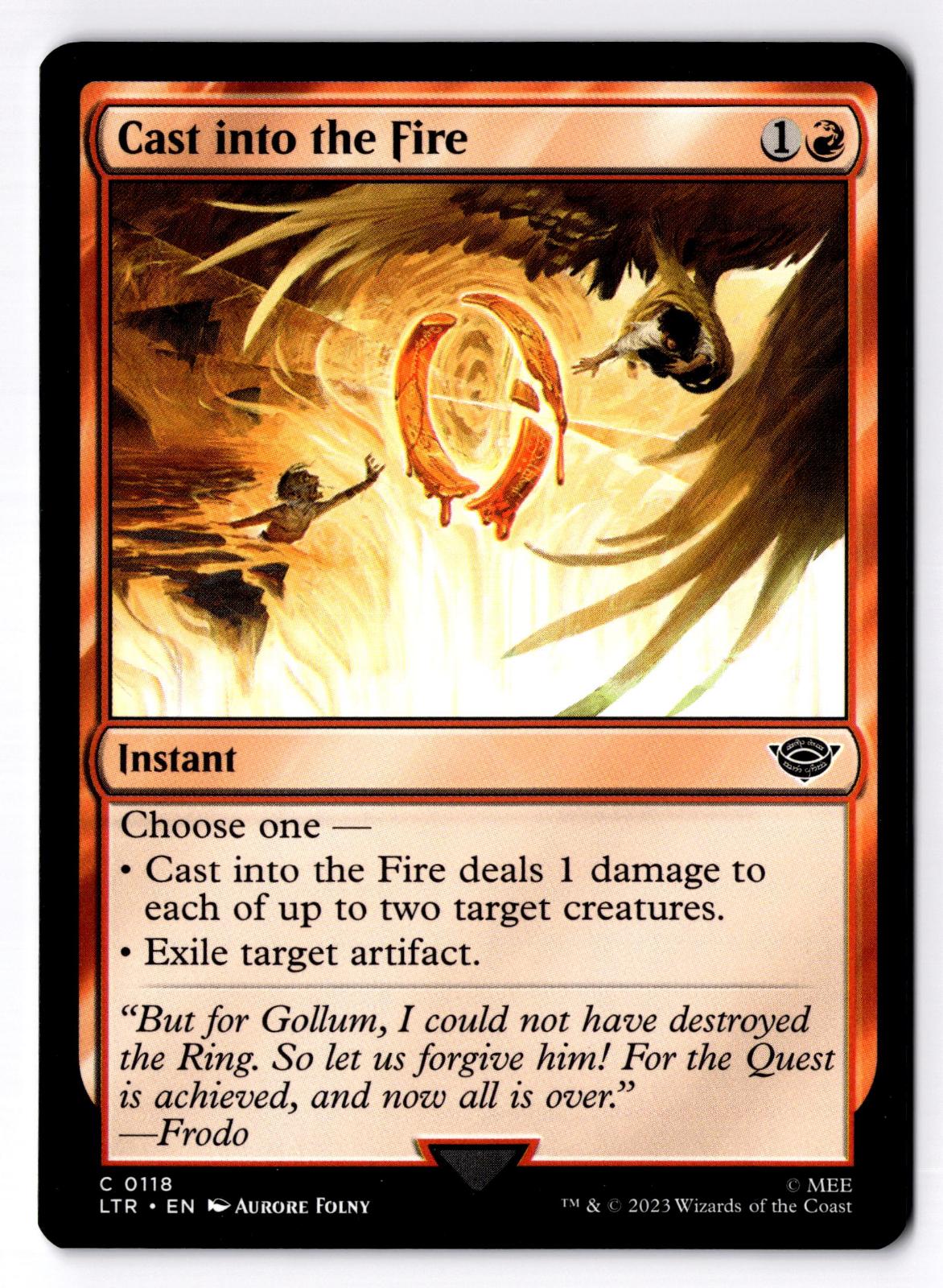 Cast into the Fire 118 The Lord of the Rings Magic: The Gathering LP