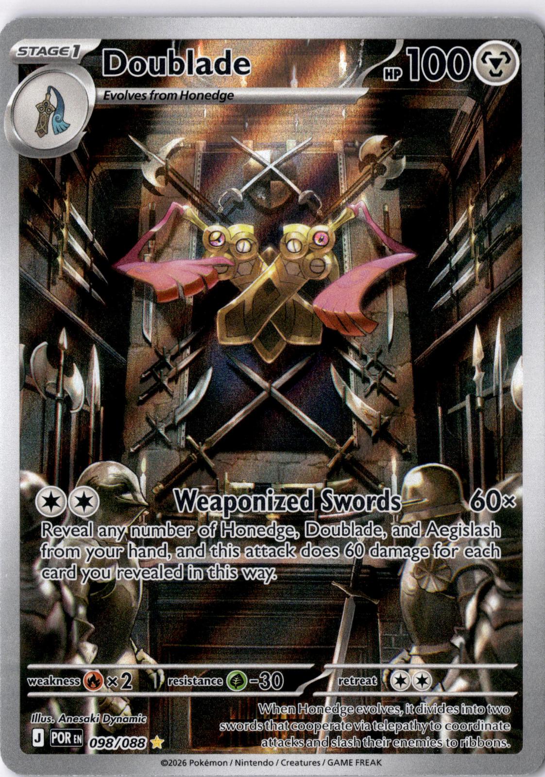 Doublade 098/088 Holo Illustration Rare Perfect Order Pokemon Near Mint
