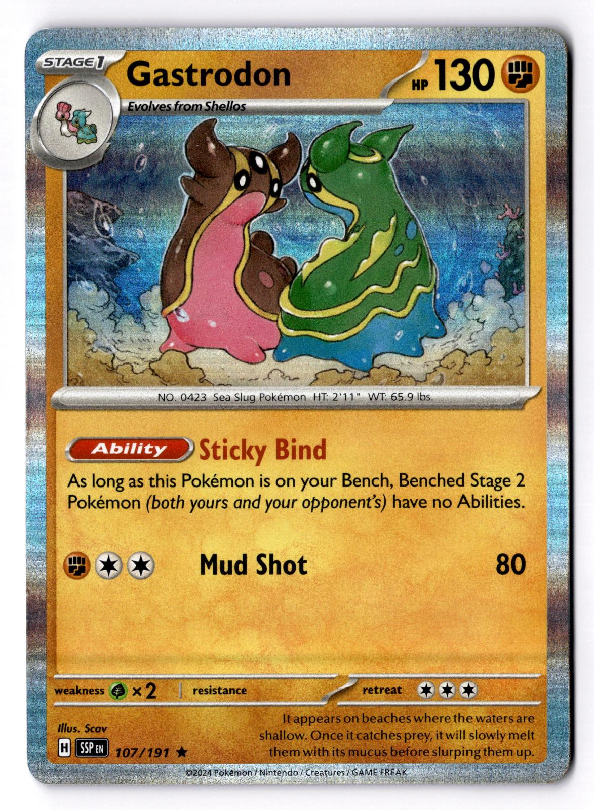 Gastrodon 107/191 Rare Surging Sparks Pokemon Holo Near Mint