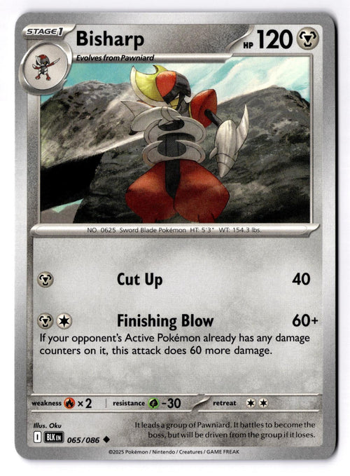 Bisharp 065/086 Uncommon Black Bolt Pokemon Near Mint