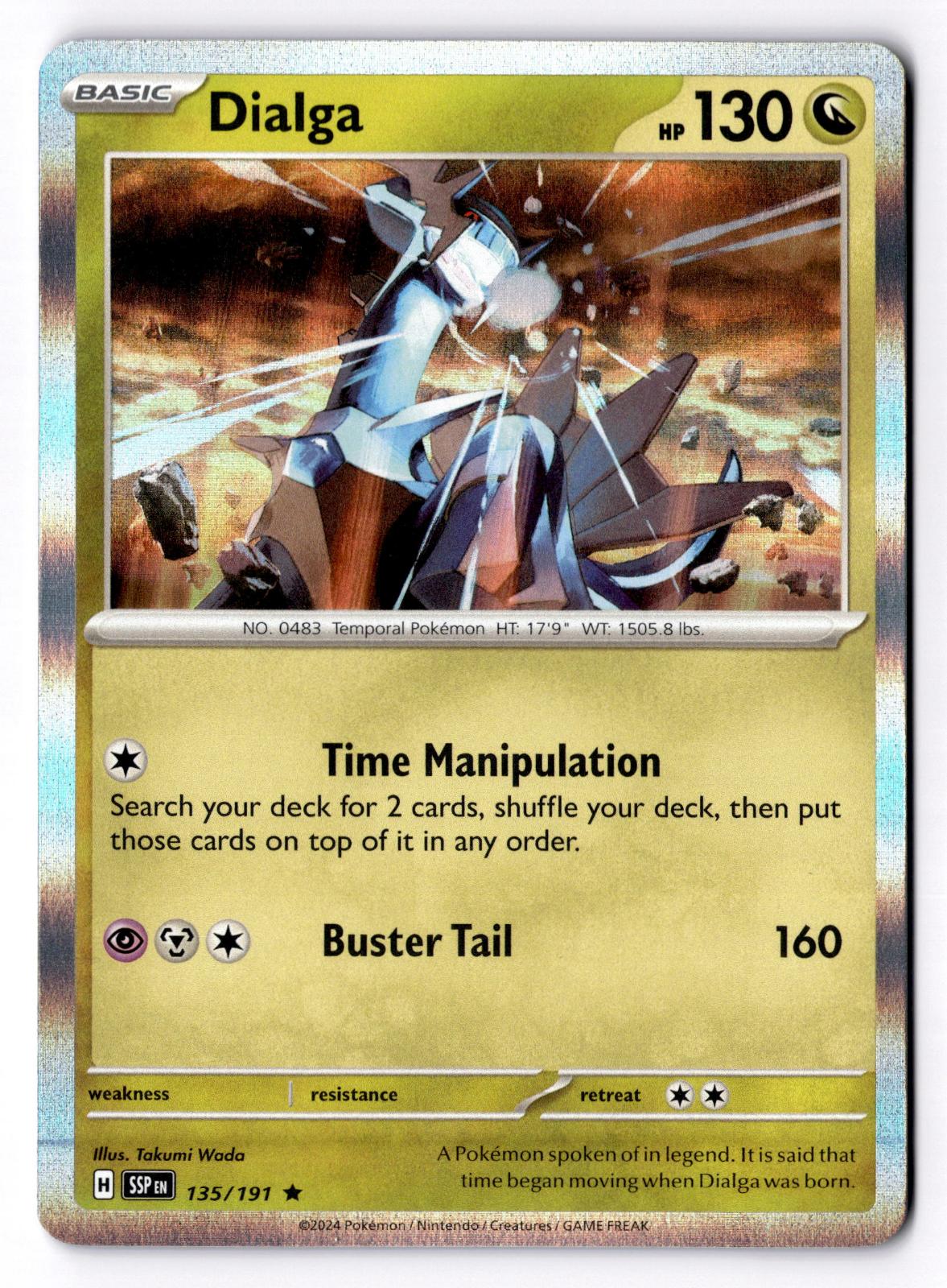 Dialga 135/191 Rare Surging Sparks Pokemon Holo Near Mint