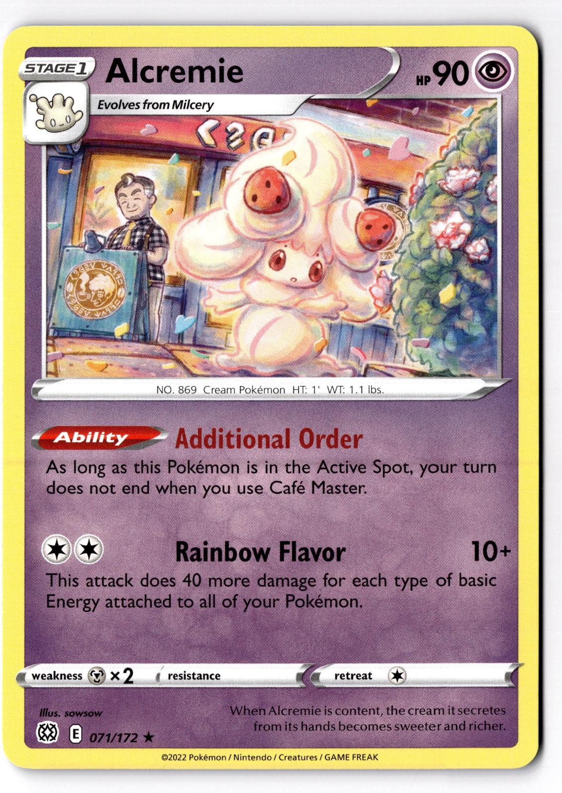 Alcremie 071/172 Rare Brilliant Stars Pokemon Near Mint