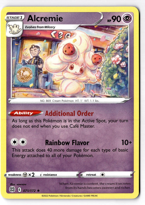 Alcremie 071/172 Rare Brilliant Stars Pokemon Near Mint