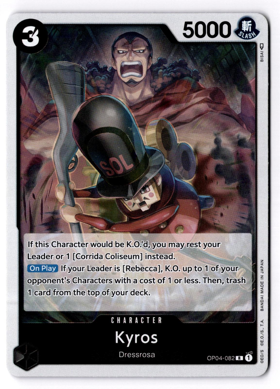 Kyros OP04-082 Rare Kingdoms of Intrigue One Piece Foil Near Mint