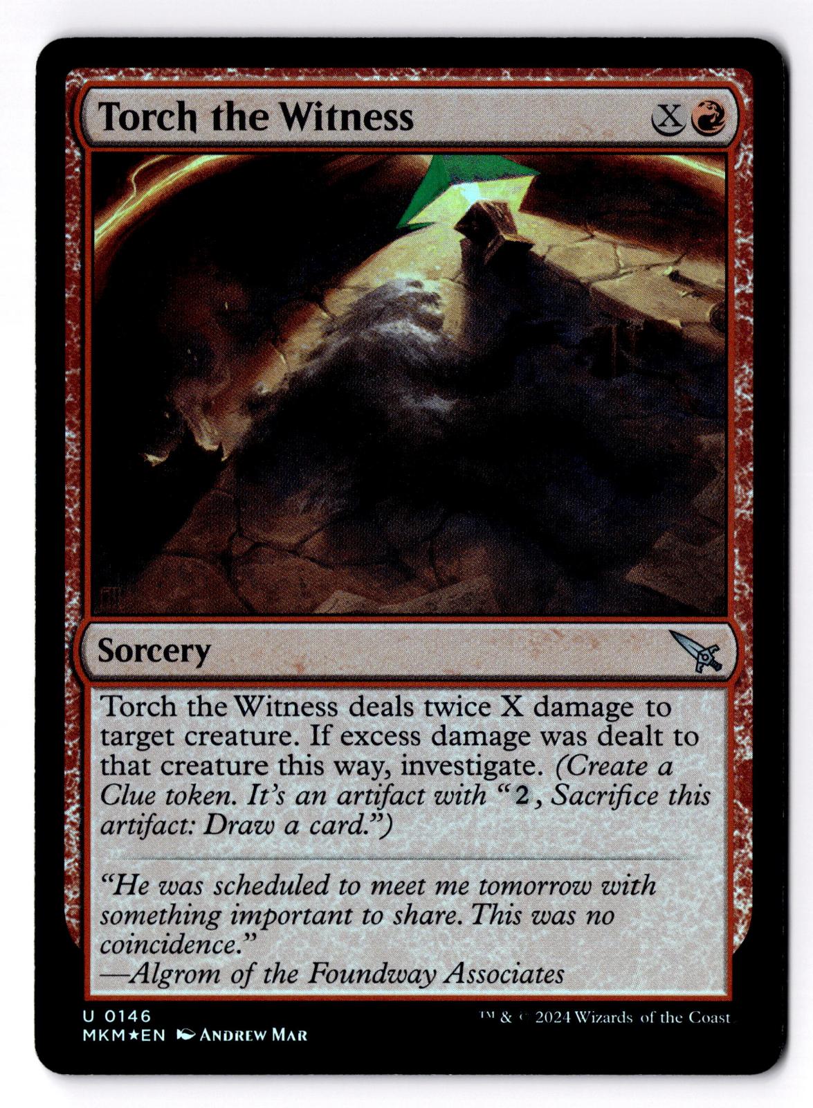 Torch the Witness (b) 146 Murders at Karlov Manor Magic: The Gathering Foil LP