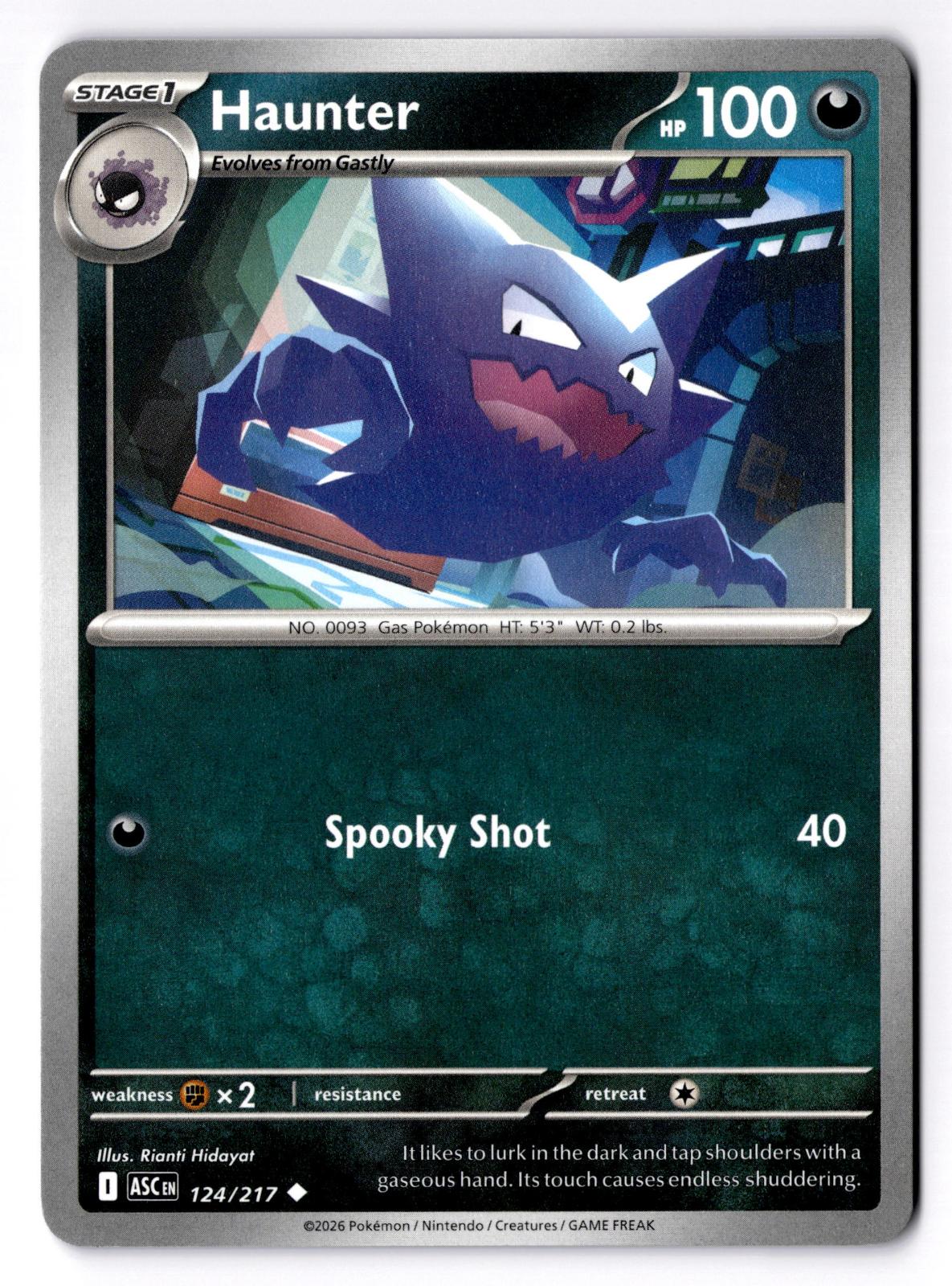 Haunter 124/217 Uncommon Ascended Heroes Pokemon Near Mint