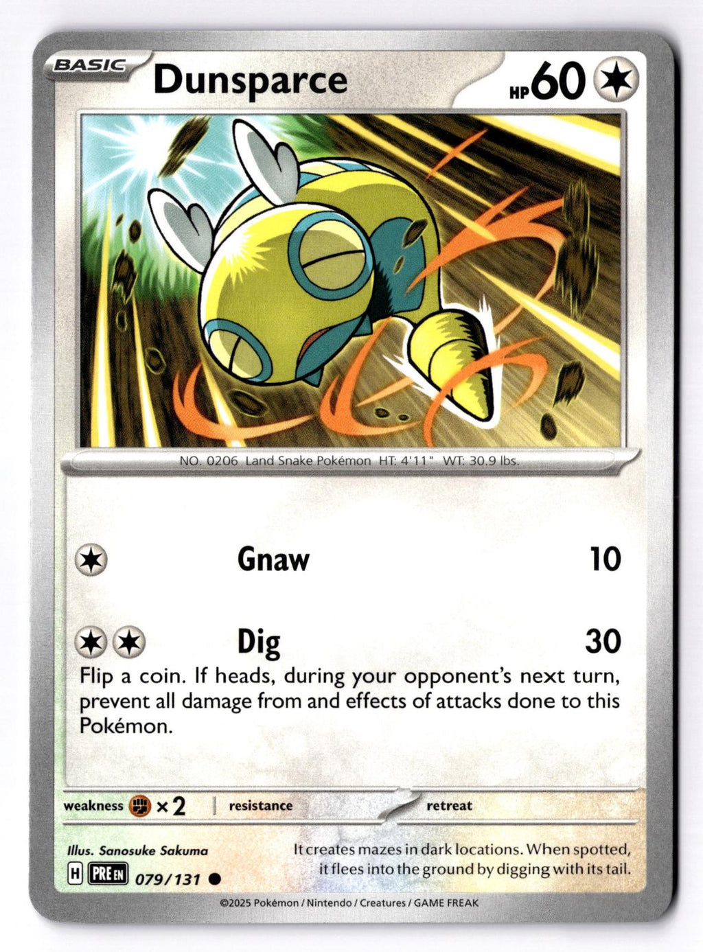 Dunsparce 079/131 Common Prismatic Evolutions Pokemon Near Mint