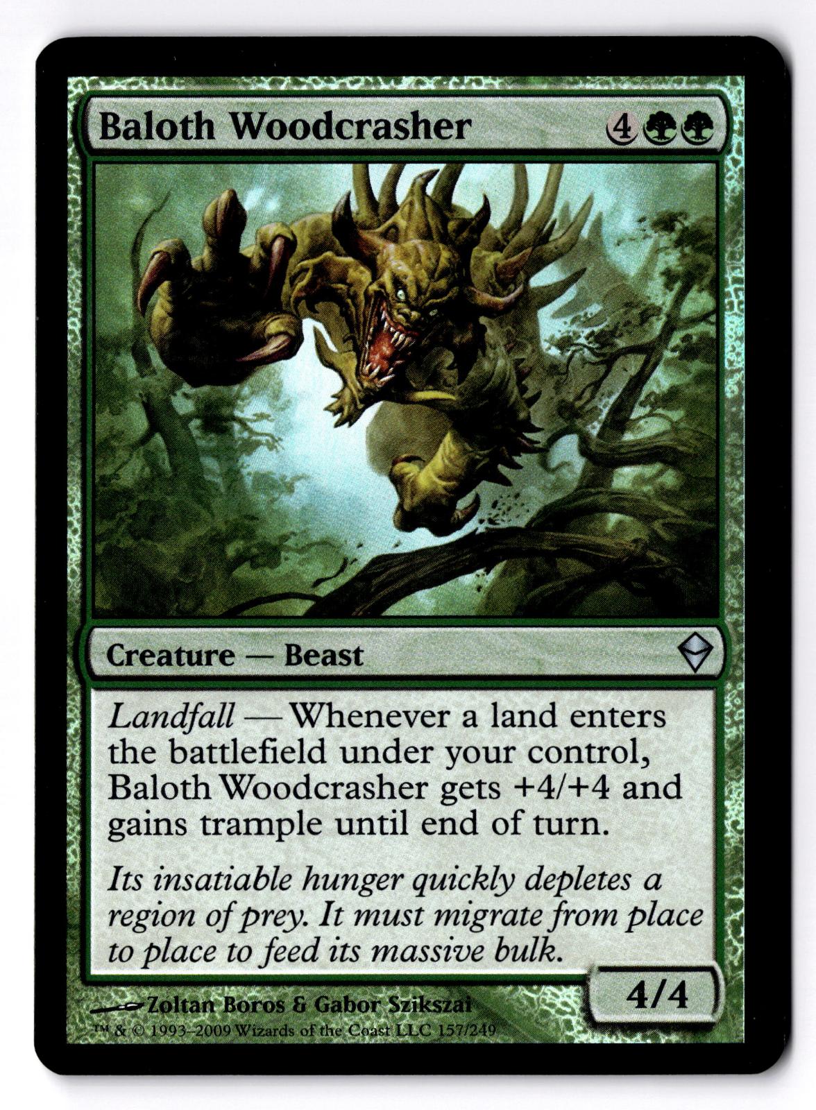Baloth Woodcrasher 157 Uncommon Zendikar Magic: The Gathering Foil LP
