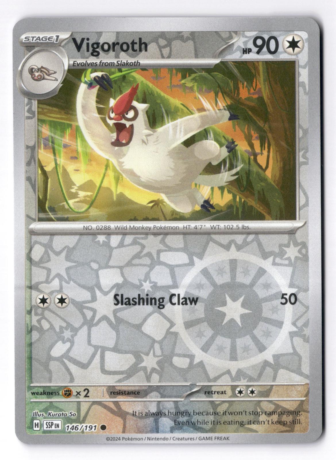 Vigoroth 146/191 Common Surging Sparks Pokemon Reverse Holo Near Mint