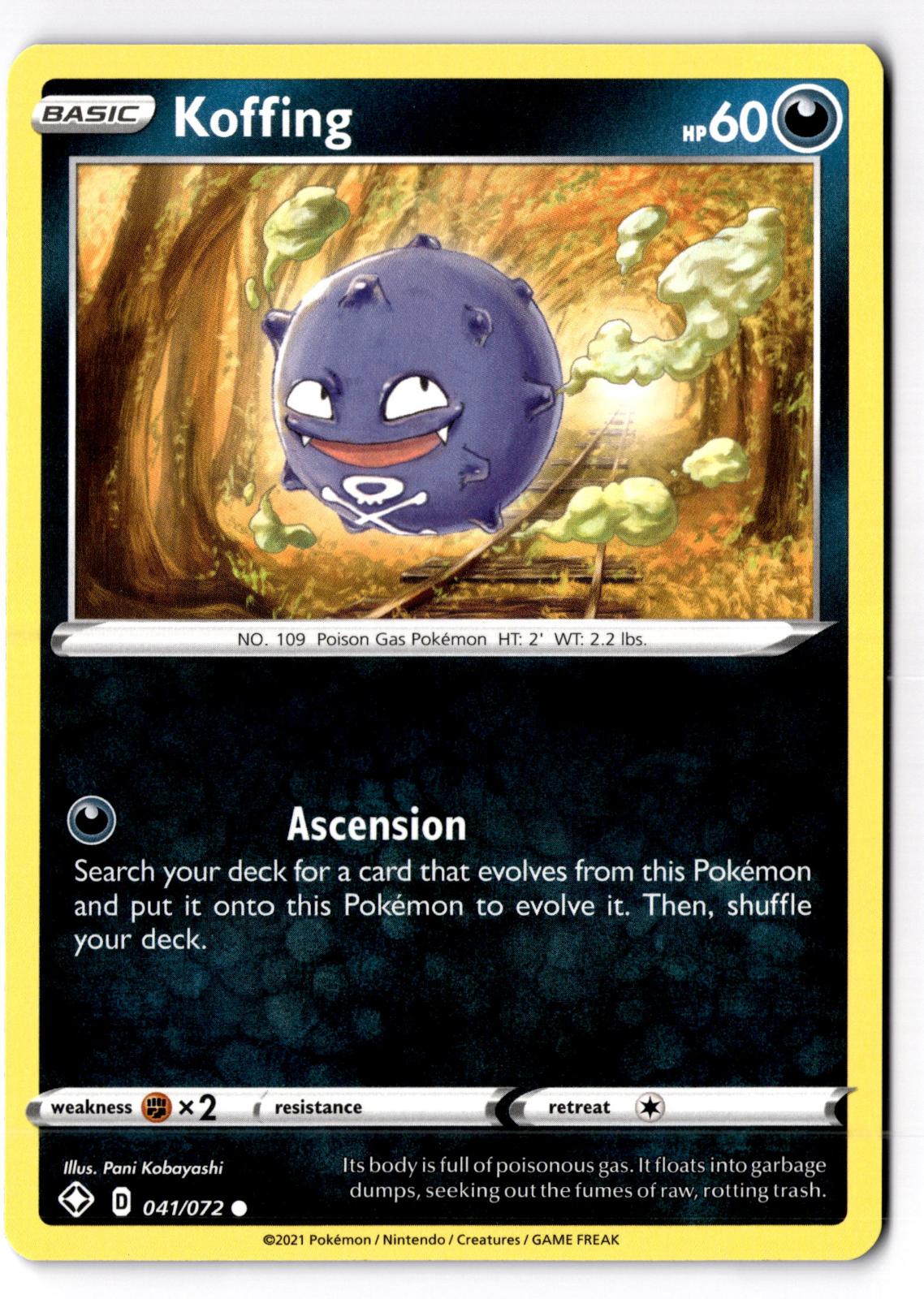 Koffing 041/072 Common Shining Fates Pokemon Near Mint