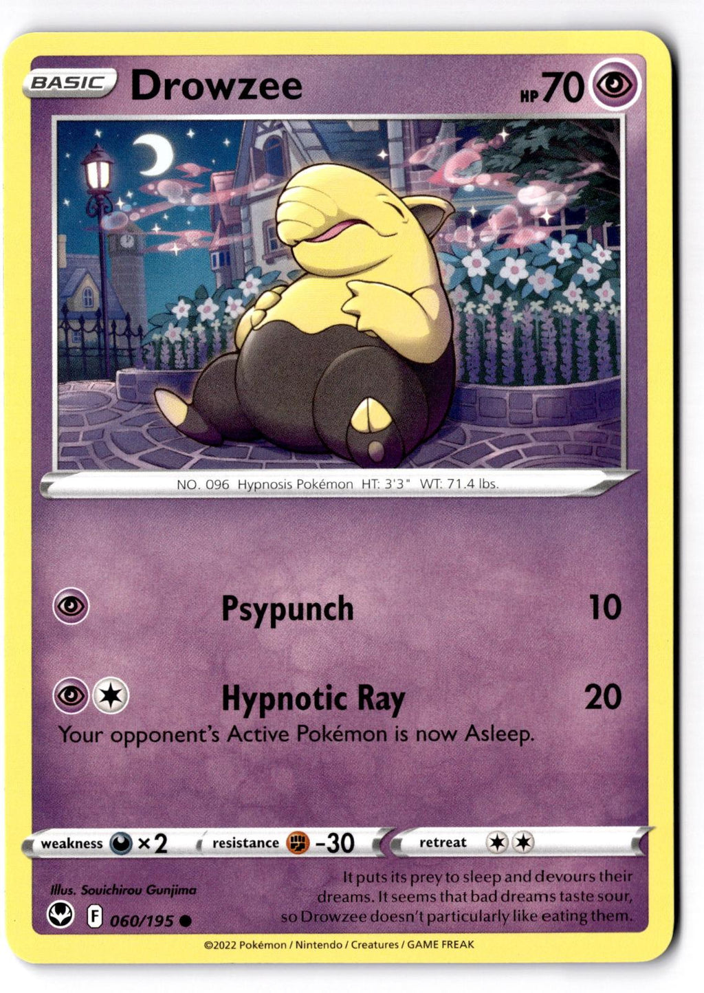 Drowzee 060/195 Common Silver Tempest Pokemon Lightly Played