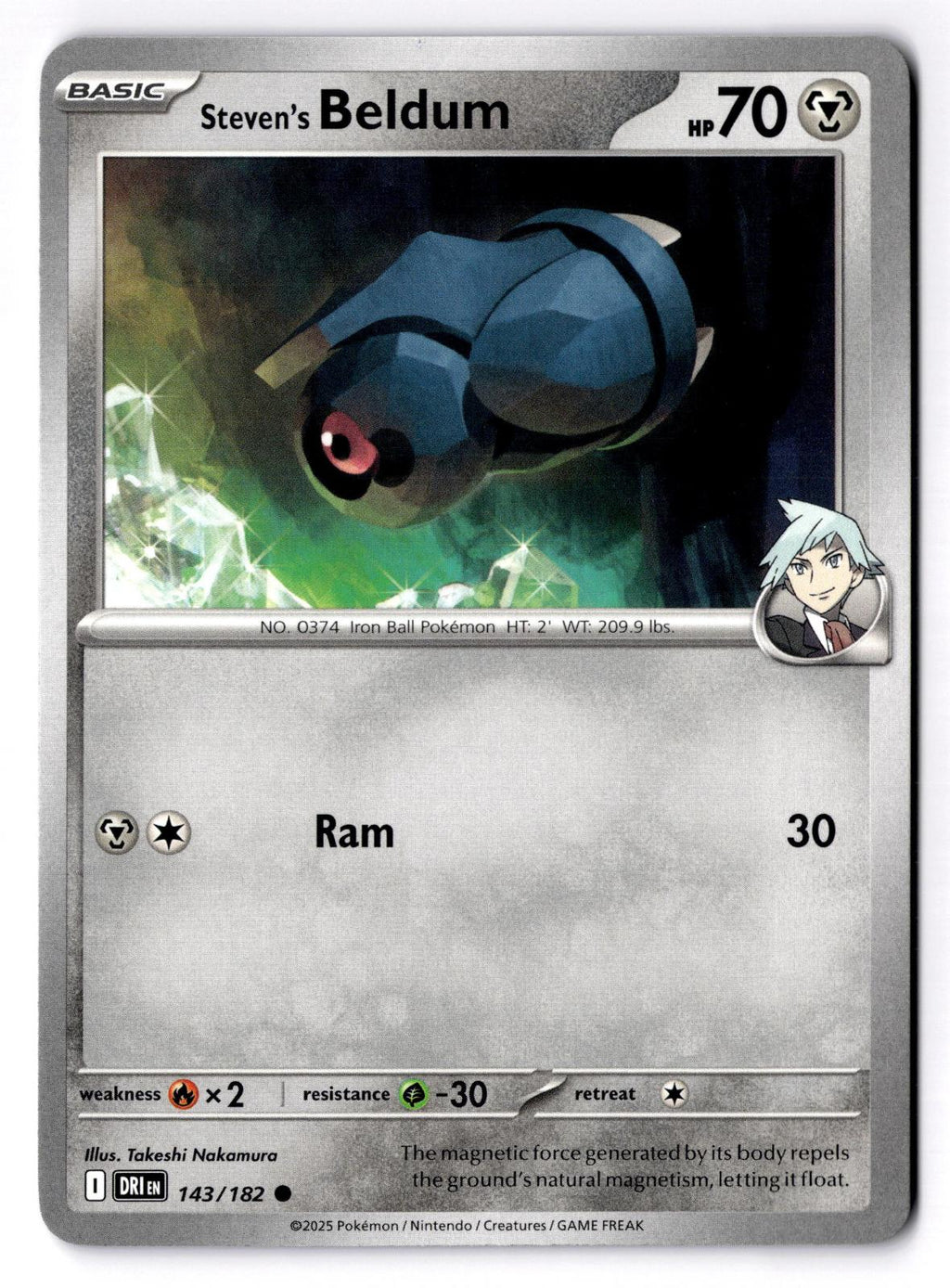 Steven's Beldum 143/182 Common Destined Rivals Pokemon Near Mint