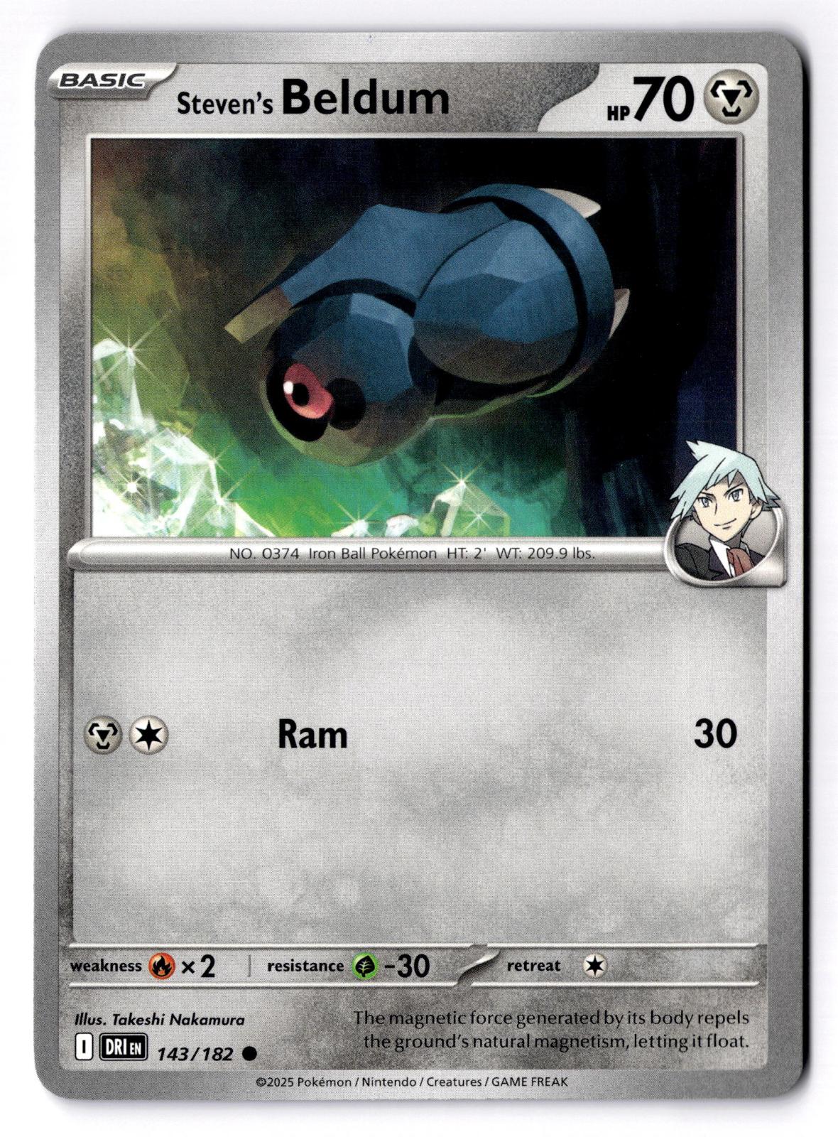 Steven's Beldum 143/182 Common Destined Rivals Pokemon Near Mint