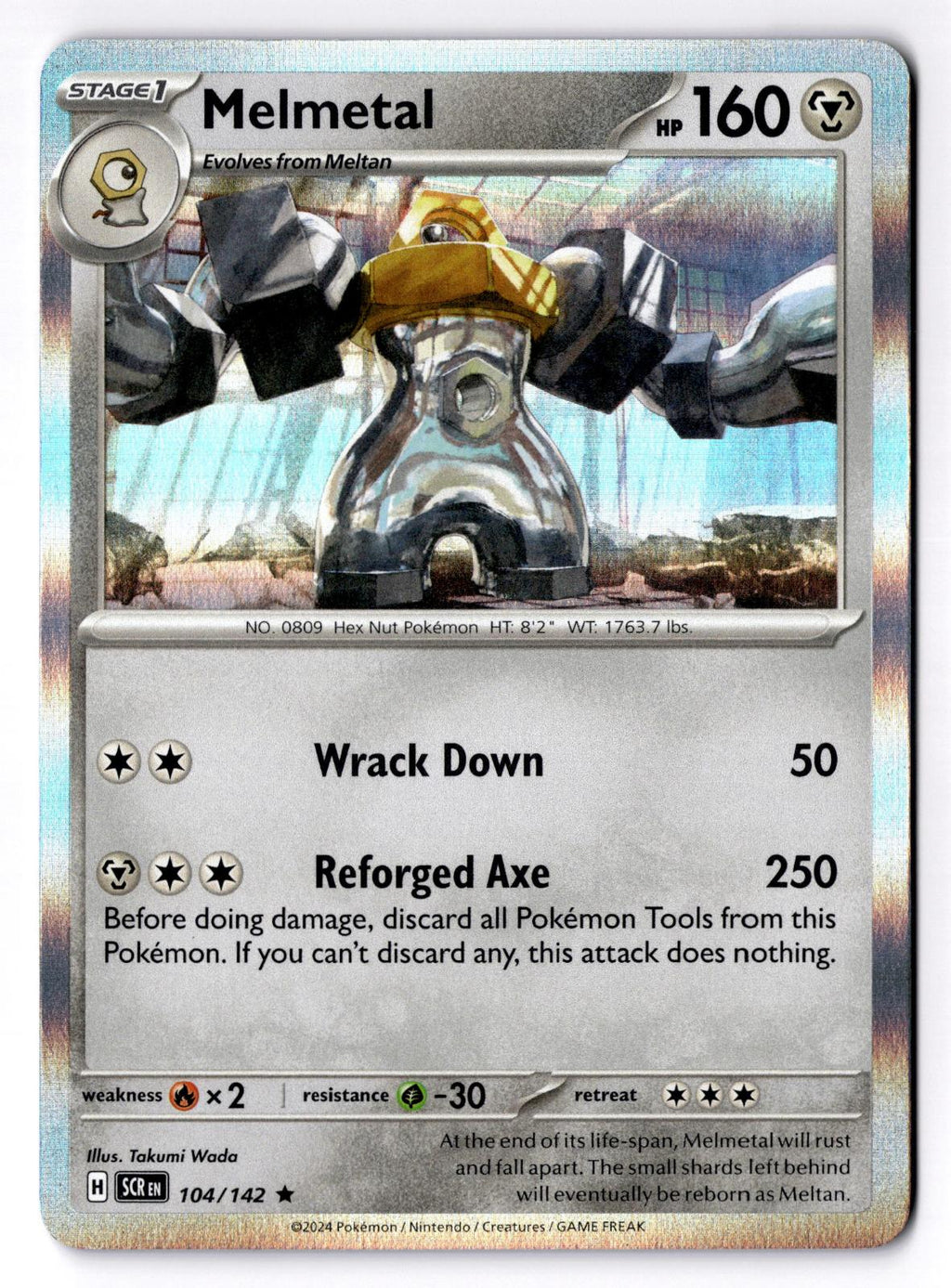 Melmetal 104/142 Rare Stellar Crown Pokemon Holo Near Mint