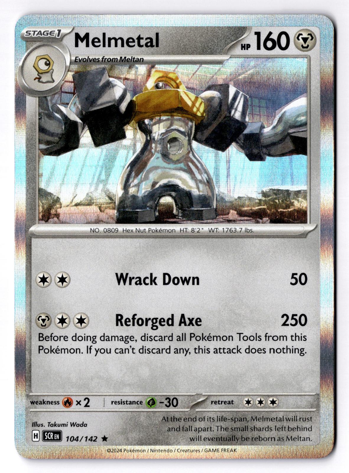 Melmetal 104/142 Rare Stellar Crown Pokemon Holo Near Mint