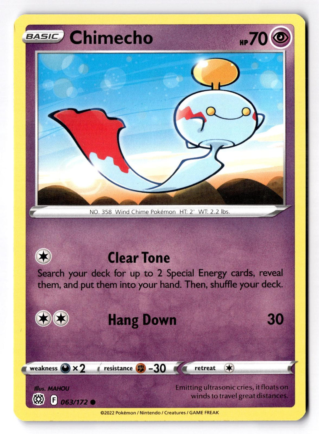 Chimecho 063/172 Common Brilliant Stars Pokemon Near Mint