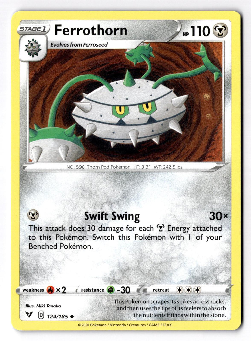Ferrothorn 124/185 Uncommon Vivid Voltage Pokemon Near Mint