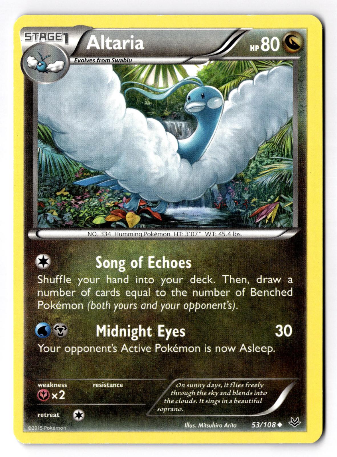 Altaria 53/108 Uncommon Roaring Skies Pokemon Lightly Played