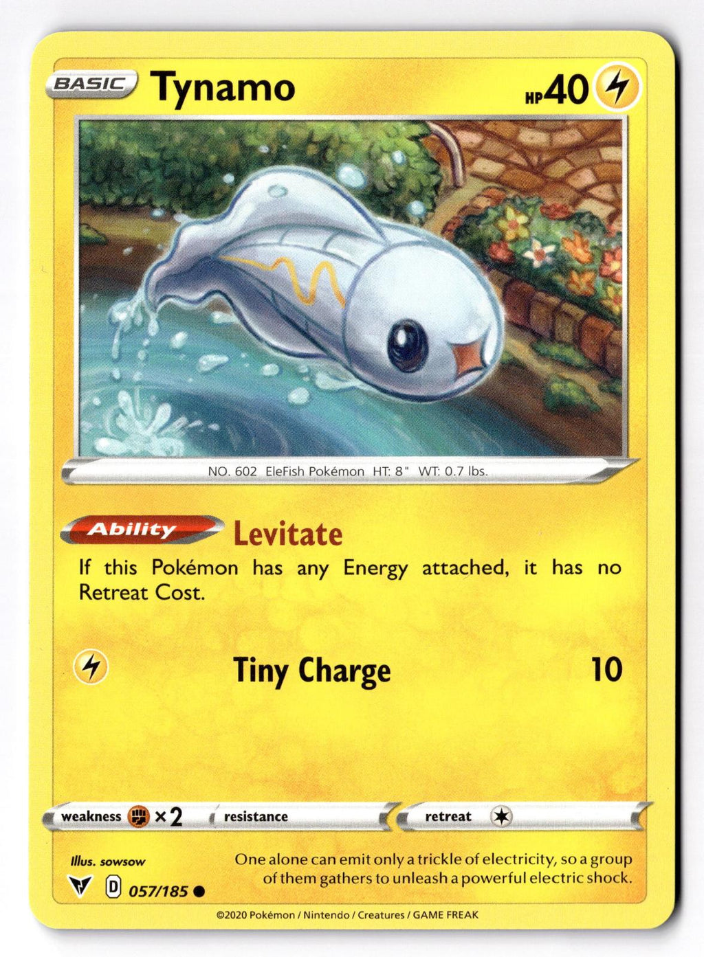 Tynamo 057/185 Common Vivid Voltage Pokemon Lightly Played