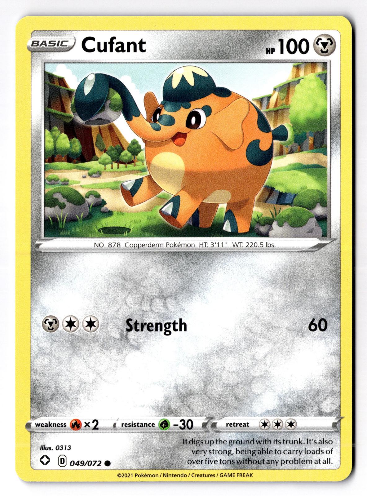 Cufant 049/072 Common Shining Fates Pokemon Near Mint