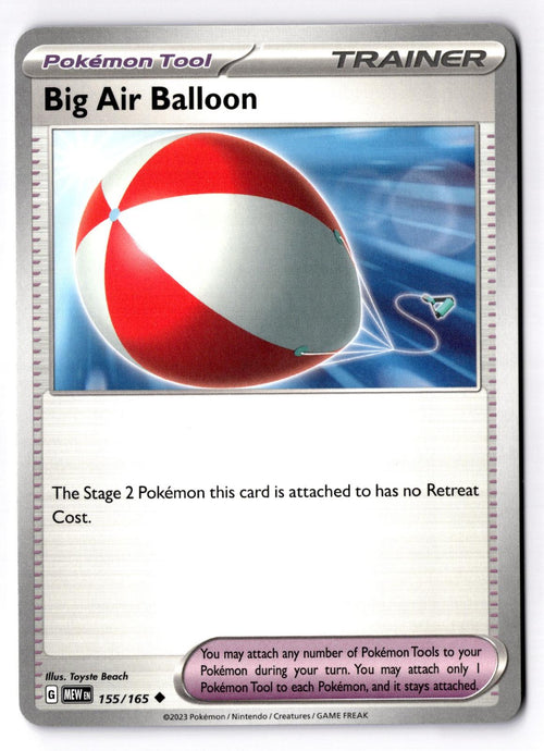 Big Air Balloon 155/165 Uncommon 151 Pokemon Near Mint